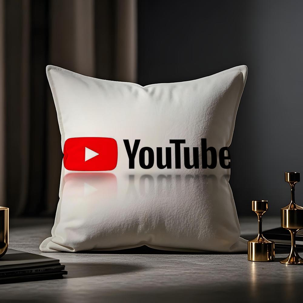 Youtube Cushion Cover Anti-Dustmite Pillowcase Invisible Zipper Silky Short Plush Sofa Cushion Cover