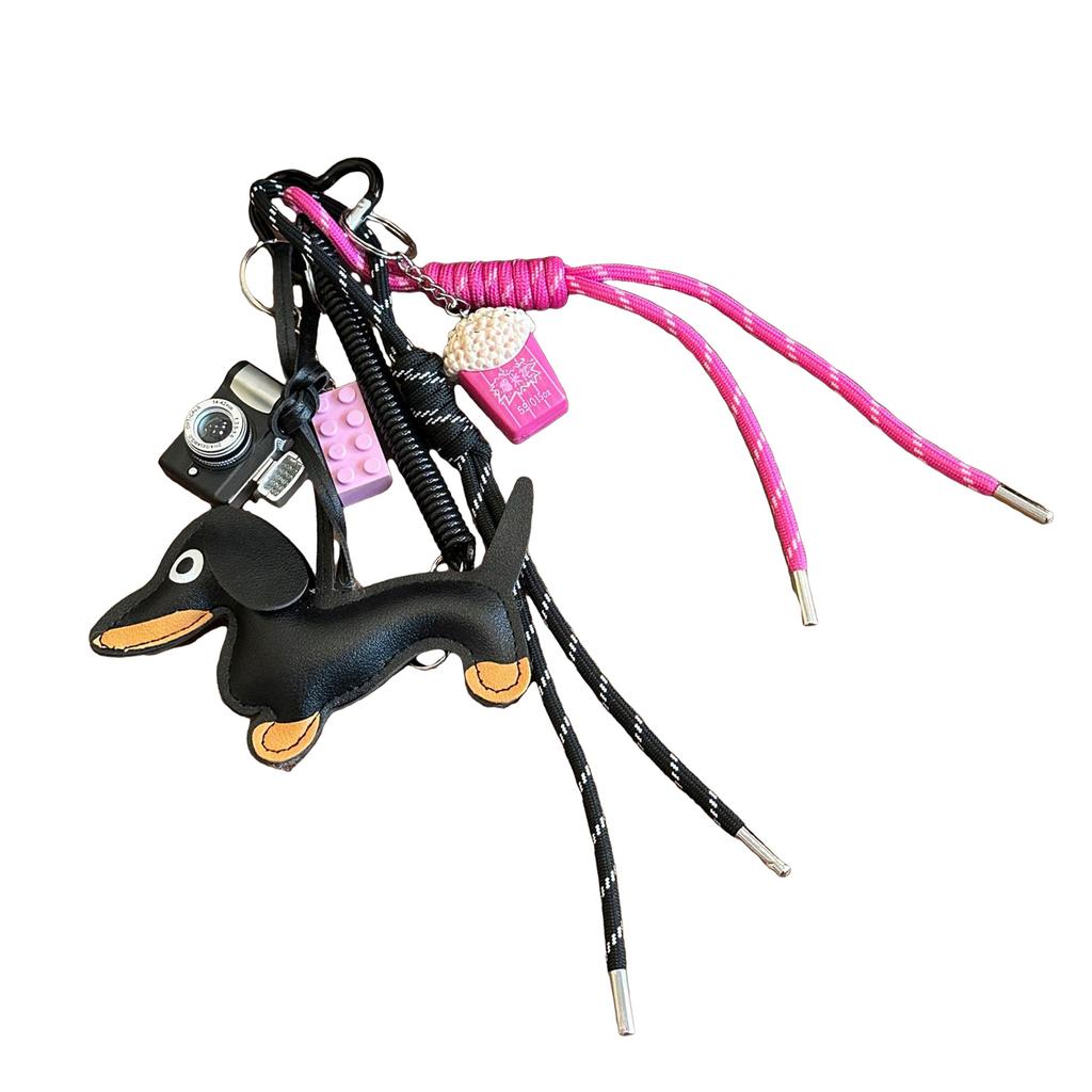 Handmade Sausage Dog Keychain Artistic Sausage Dog Key Accessory Stylish Keychain Charm For Unique Gift Giving