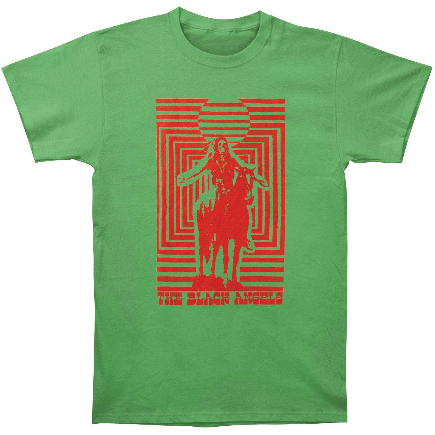 Men s Black Angels Horse Rider Green Slim Fit T-shirt X-Small Green 2XL