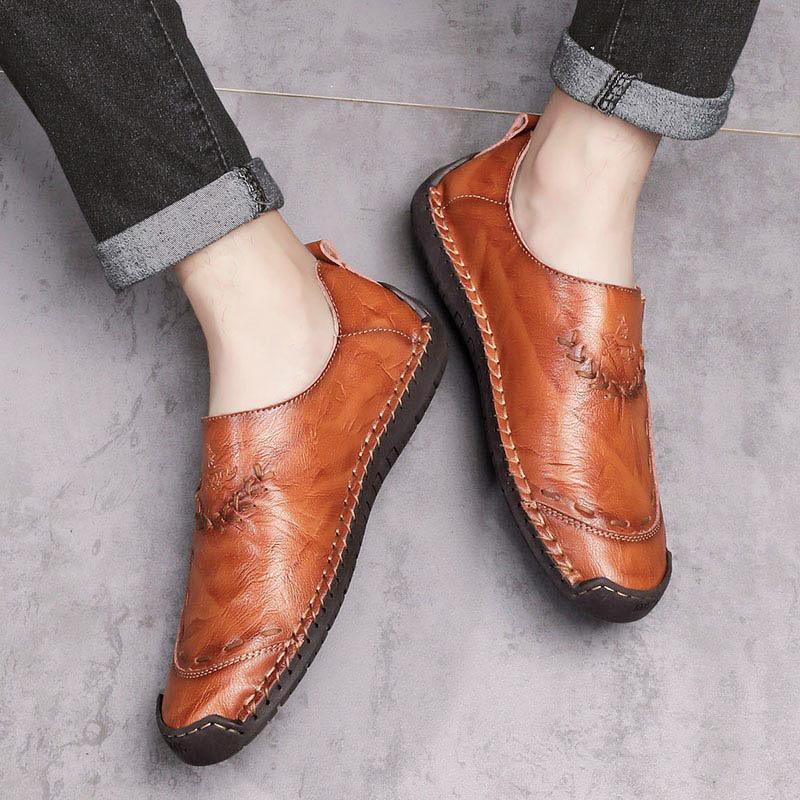 

2025 Amazon men s handmade men s shoes new British style casual men s leather shoes one 2025 men s shoes 48 коричневый