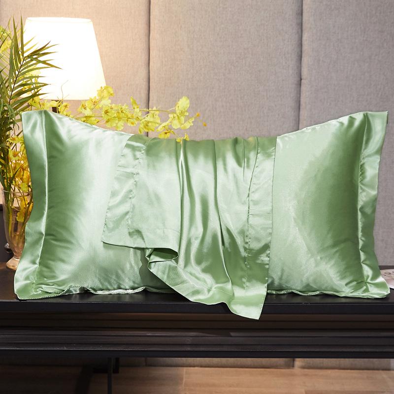 Solid Color Mulberry Silk Pillowcase - Adult Silky Ice Silk Cover