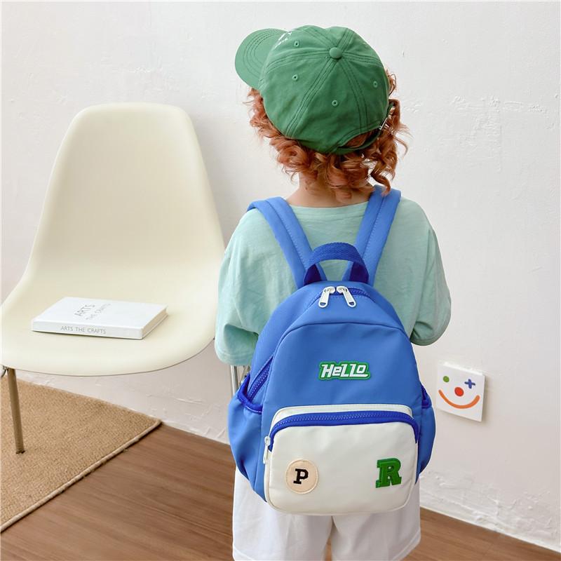 Stylish Large Capacity Kids Backpack Trendy Letter Pattern Nylon School Bag
