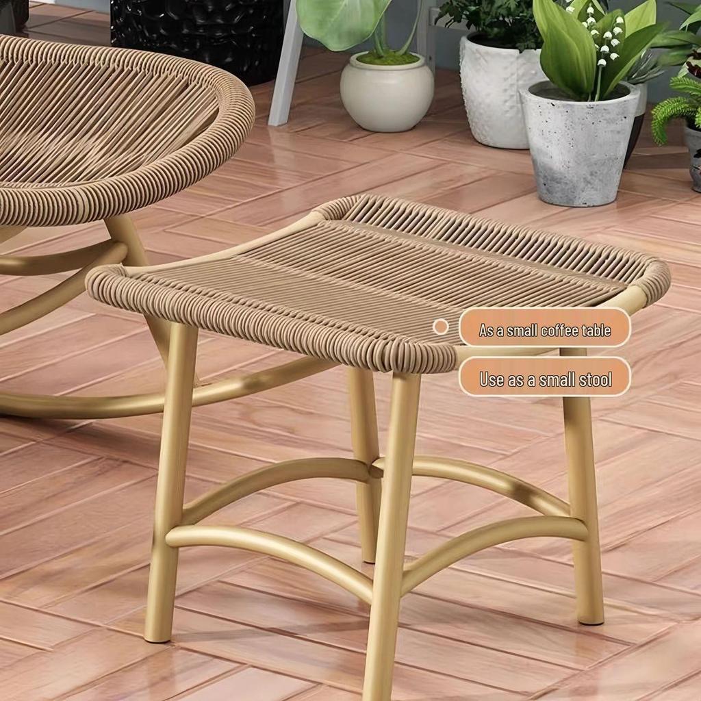 Adult Rattan Rocking Recliner for Garden, Balcony, or Courtyard