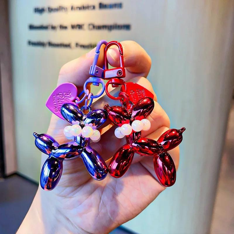Colorful Cartoon Animal Couple Keychains Key Ring Women Men New Bling Cute Pet Bag Car Holder Airpods Box Jewelry Friend Gift