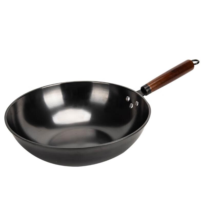 Shangheng 32CM Seasoned Iron Wok with Lid