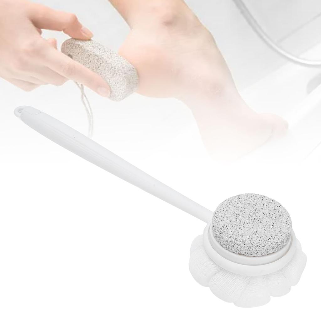 14.57in Shower Body Brush Bath Scrubber Pumice Stone and Shower Brush with Long Handle