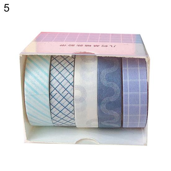 Dekoratiivne 5 rulli kleebis Kena välimusega Washi Macaron kätekonto kleebisteip tüdrukutele