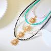 Modische, mehrlagige Halskette im Boho-Stil für Damen, stilvoller Kristallperlen-Anhänger mit verstellbarem Verschluss