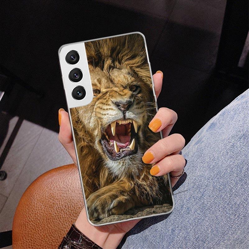 Lion Alpha Male Cub King Phone Case For Samsung Galaxy S24 S25 Edge S26 Ultra S23 S22 S21 Plus S20 FE + Personalized Print Cover
