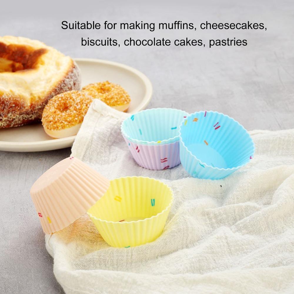20pcs Non Stick Silicone Cupcake Mold Silicone Material Reusable Baking Cups Cake Decorating Round