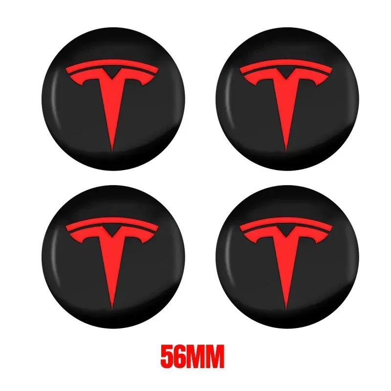 Car Sticker 2025 New Tesla Car 56mm Tesla Hub Cap Center Cap Logo High Quality Sticker for Tesla Model 3 Y S X Personalized Car