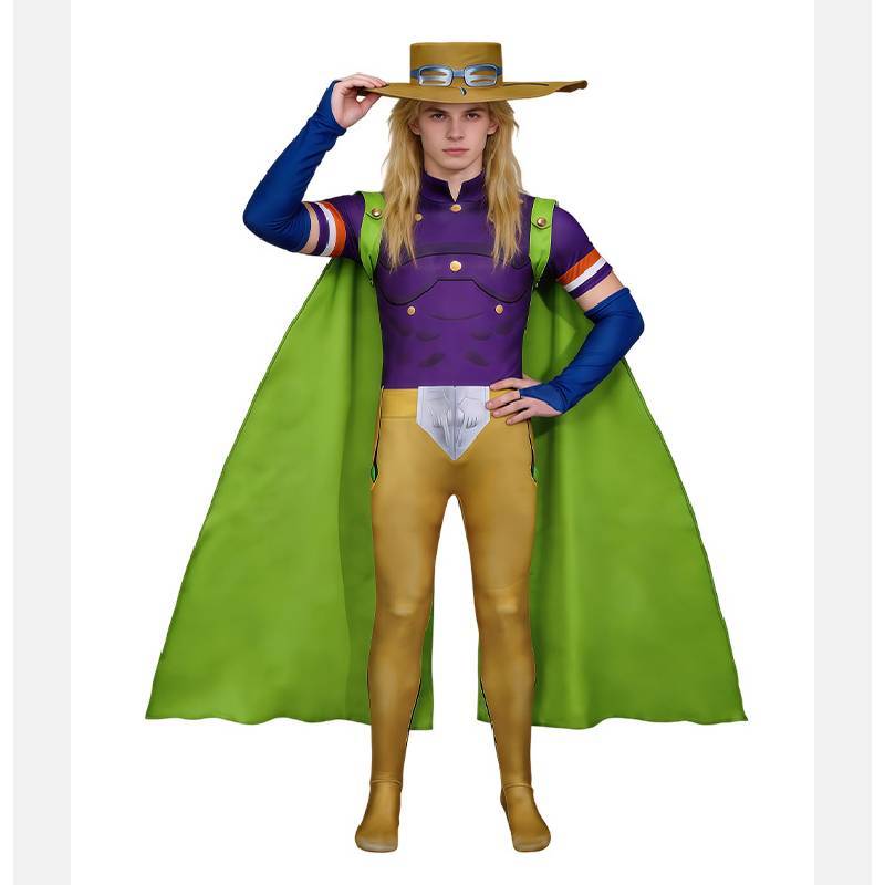 Jojos Bizarre Adventure Jonathan Joestar Cosplay Costume With Printed Fabric For Halloween Party
