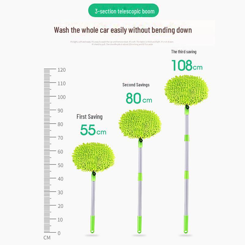 Chenille Telescopic Car Wash Mop with Soft Bristles