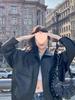 Korean Retro Women's Motorcycle Leather Jacket - Spring & Autumn Fashion, Hong Kong Style, Small Size