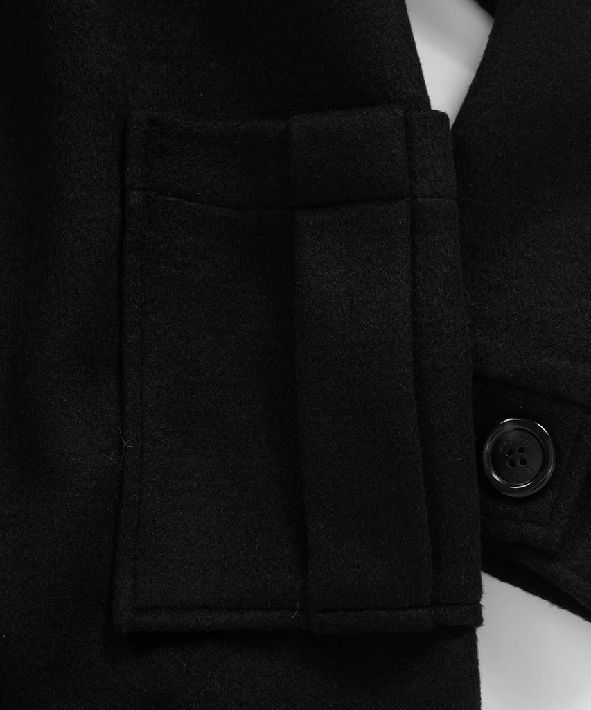 ASON Allo Hood Long Coat / Black