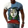 Impressionist Master Picasso Classic Oil Painting 3D HD Print Men And Women Art Taste Charm Short Sleeve Round Neck T-shirt Top