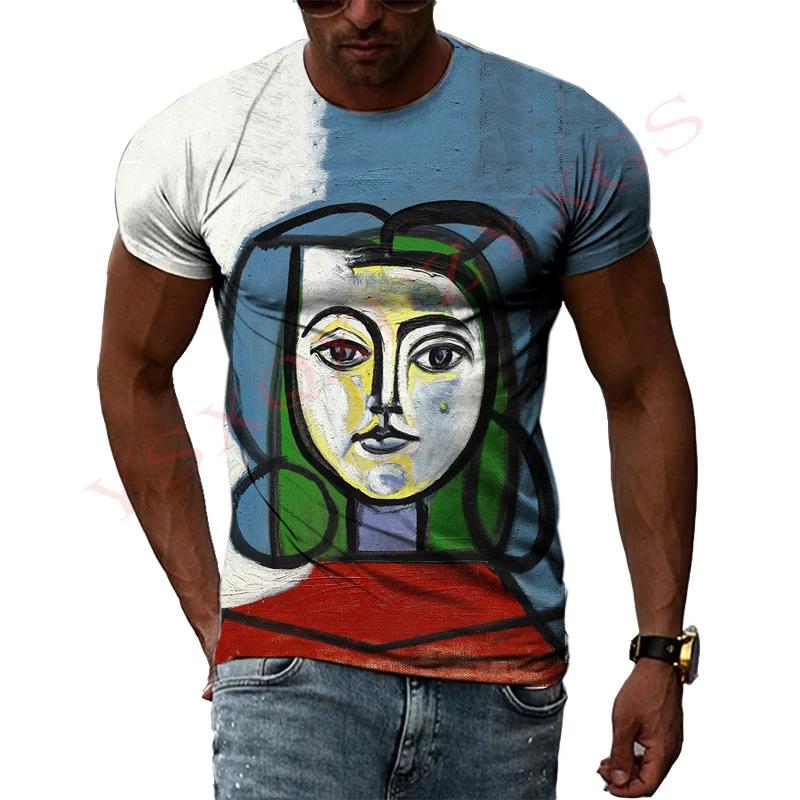 Impressionist Master Picasso Classic Oil Painting 3D HD Print Men And Women Art Taste Charm Short Sleeve Round Neck T-shirt Top