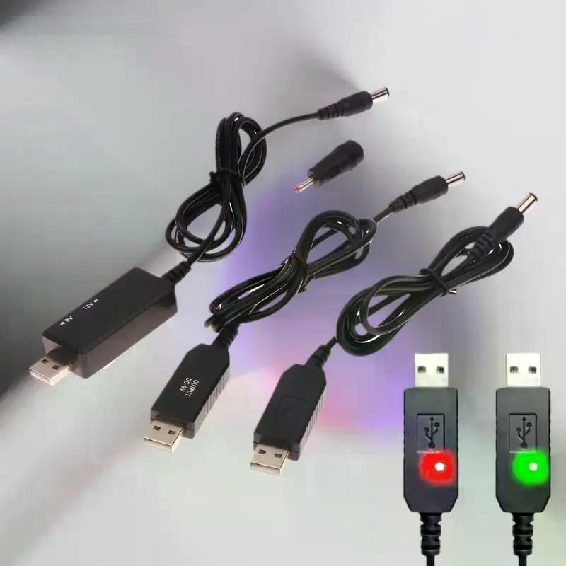 1 Set DC 5V To 12V USB Cable Boost Converter Step-up Cord For Wifi Router Modem Fan 5.5*2.1mm WiFi To Powerbank Cable Connector