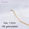 No Fade 14K Gold Plated Thin Curb Chain,Supplies For Women Necklace Bracelet Making Findings Side Chain Wholesale