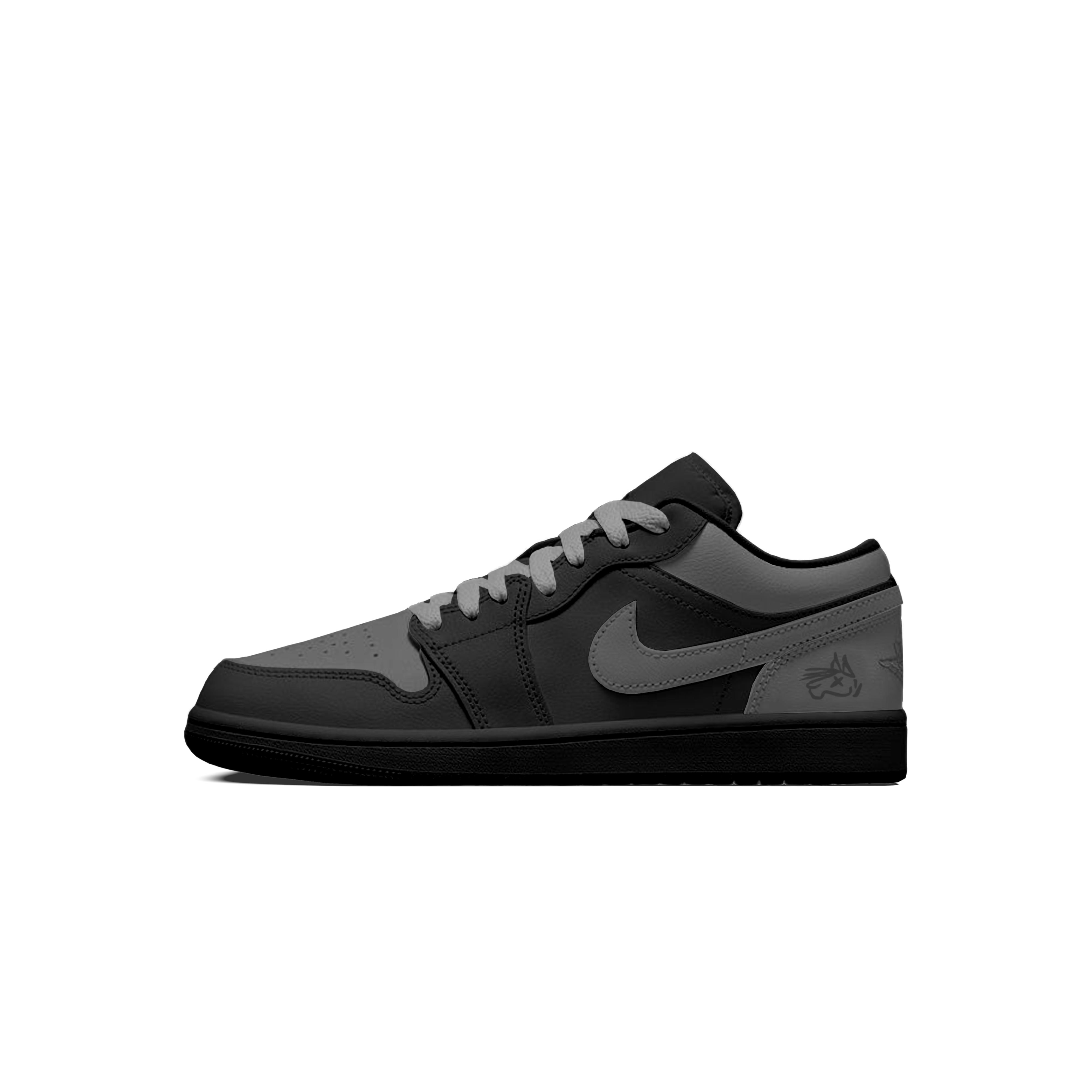Jordan Air Jordan 1 Shadow Gray Horse CNY Low top Vintage Basketball Shoes Men s Black Gray 553558-093(Team1201-) 40.5