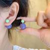 Candy Color Double-Sided Round Ball Earrings: Versatile Women's Fashion, Simple and Chic Style, Sweet and Cool Accessories
