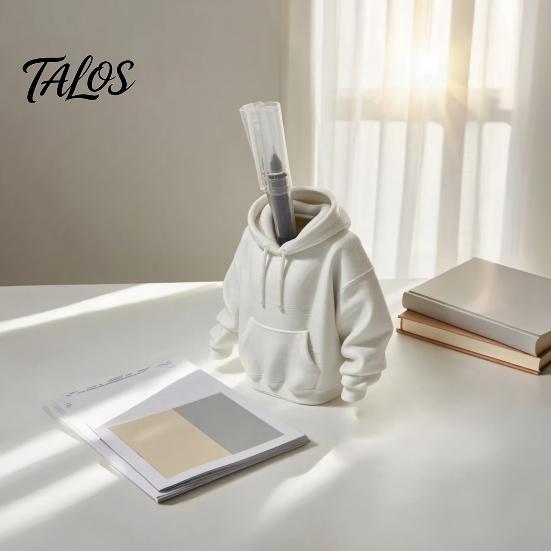 Talos 3D Printed Sweatshirt Pen Holder, Mini Hoodie Desk Organizer, Small Item Storage Container for Home Office Study Decor