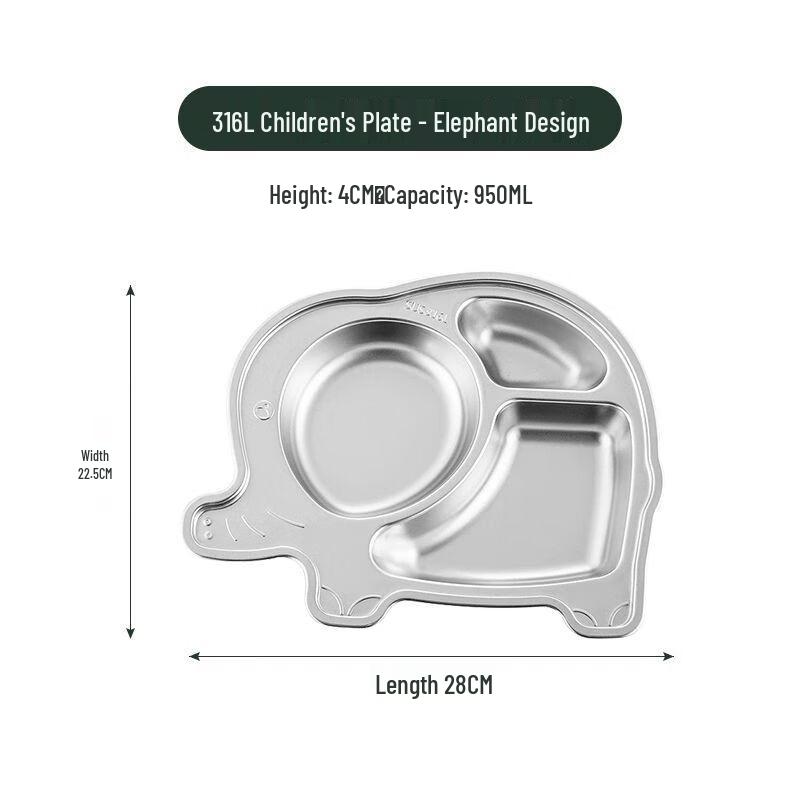 Jiakangming Kids 316L Stainless Steel Divided Suction Plate