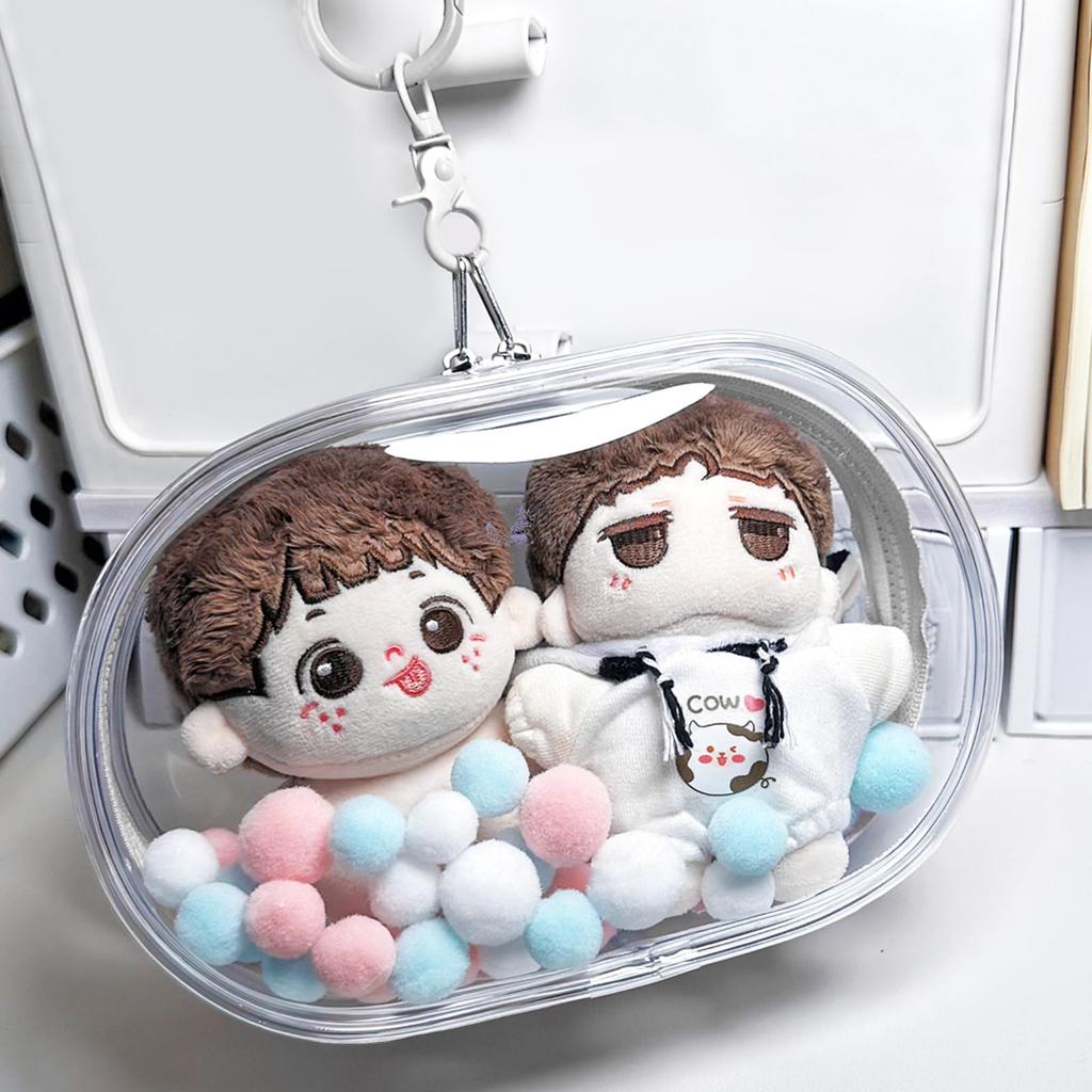 Plush Transparent Plush Storage Doll Storage Clear Odd Zipper with Ball and [seimeinoki] Pouch, 20cm, Bag, Large, Bag, Bag, Pouch, Shape, Closure,