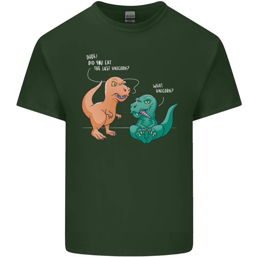 TRex Eating the Last Unicorn Dinosaur Funny Unisexs Light Cotton TShirt
