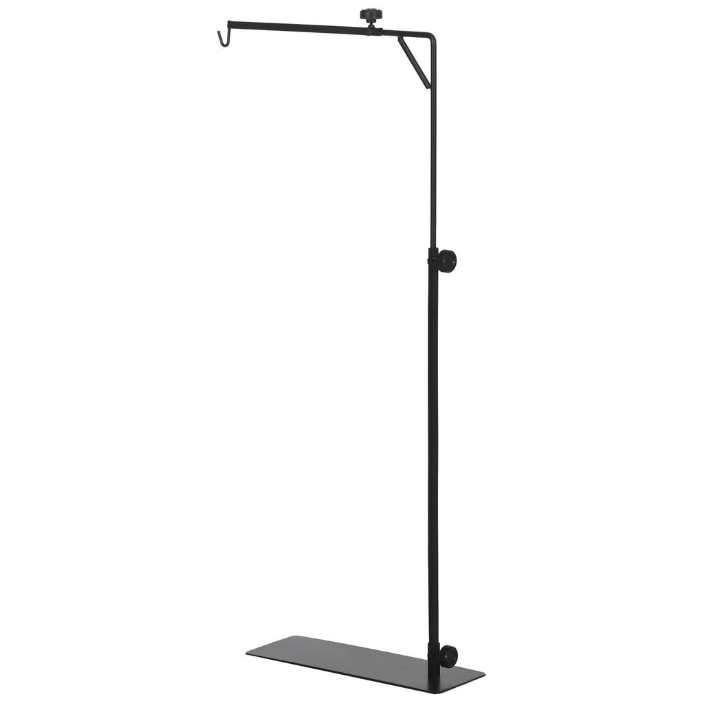 86 129Hcm Adjustable Height And Length Reptile Lamp Stand Holder With Hook Hanging Base Black