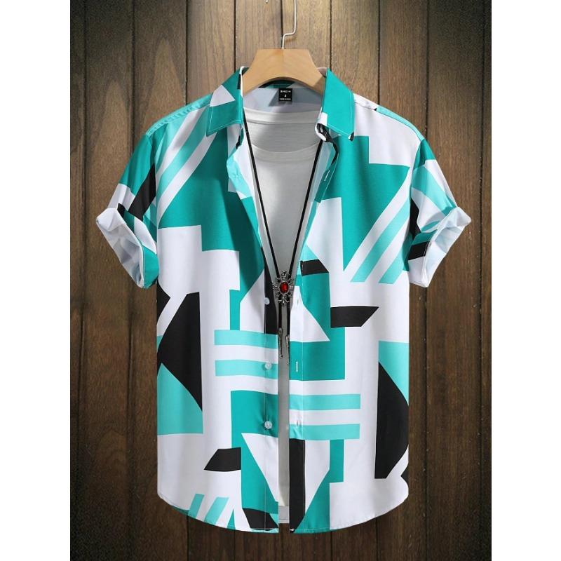 Summer  Style Men s Short-Sleeved Shirt with 3D Pattern Printing for Street Casual Fashion Comfortable Soft Breathable S