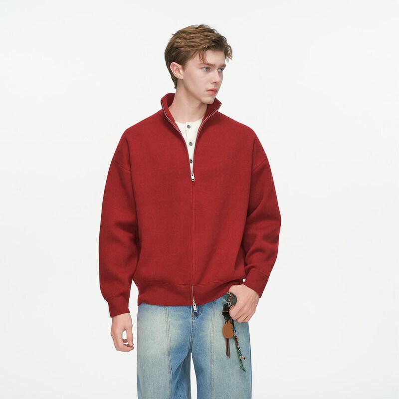 DREAM MADE Men s Stand Collar Double-Zip Knit Cardigan XL