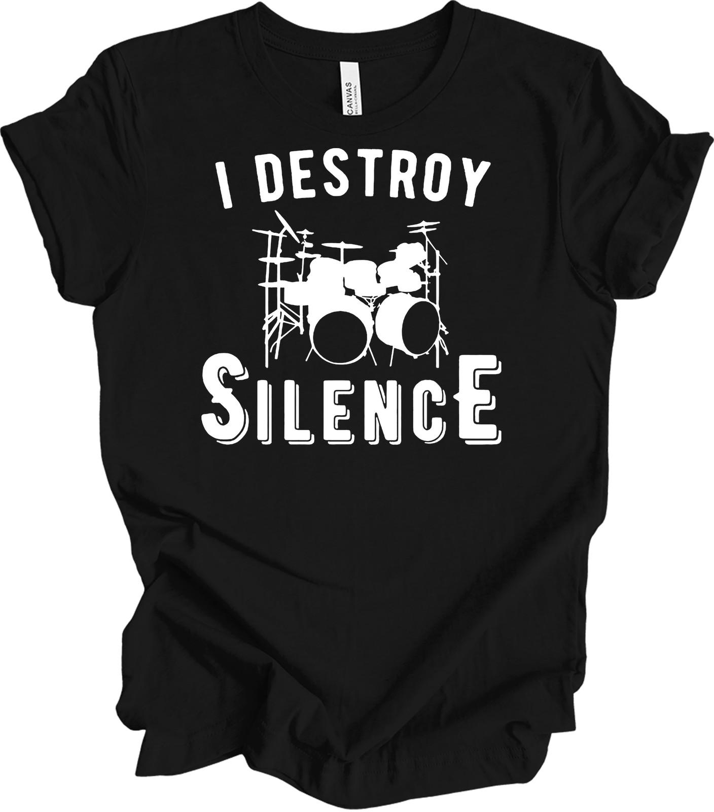 I Destroy Silence Drummer T-Shirt Music Band Tee XL