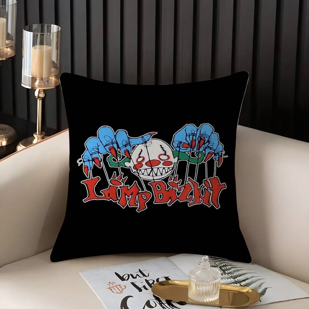 L-Limp Bizkit Music Pillow Case Home Dorm Chair Back Short Plush Double-sided Printing Office Nap Time Cushion Cover