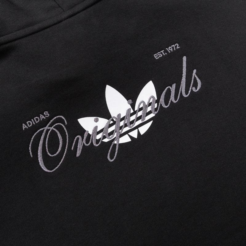Adidas Originals Trefoil Logo Print Hoodie Men Tops Black IM1207