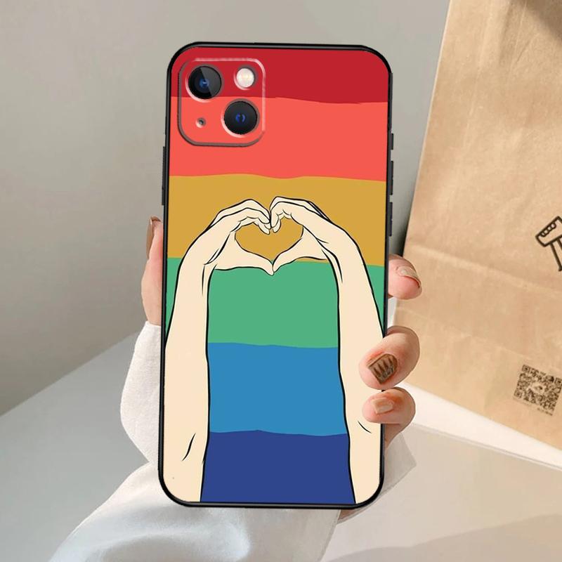 Gay Lesbian LGBT Rainbow Pride Phone Case For iPhone 17 Air 16 15 14 13 11 12 Pro Max 13 12 mini 15 16 Plus 16e Cover Coque