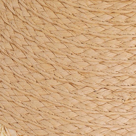 Summer Beach Hat Wide Brim Sun Protection Foldable Portable Straw Hat Tassel Lace Decoration Hollow Weave Hat