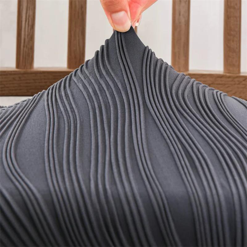 1Pc Nordic Ripple Chair Seat Covers Elastic Dining Chairs Cushion Slipcovers Chair Protector for Kitchen Hotel Banquet Home