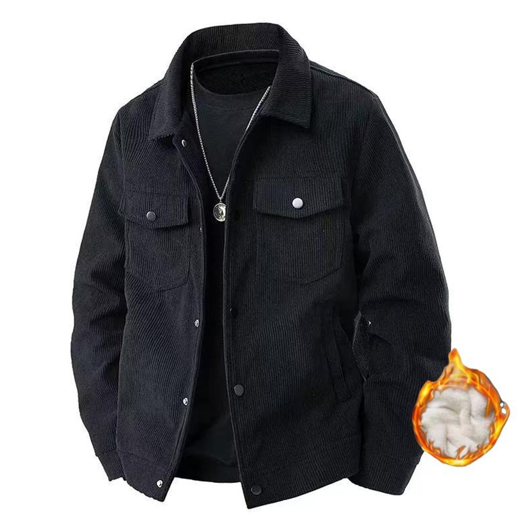 Pánská sametová bunda jednobarevná retro trend ležérní všestranná klopa pracovní top