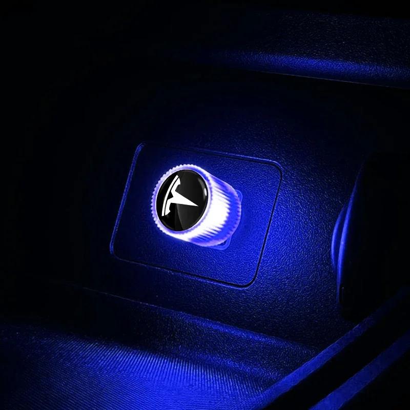 

Car Sticker Tesla Mini USB LED Car Light Auto Interior Atmosphere Light Car Accessories For Tesla Roadster Cybertruck Juguete Mo синій