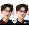 Color Changing Myopia Glasses for Men Anti Blue Light Ultra Light Business Half Frame Photochromic Eyewear Trendy