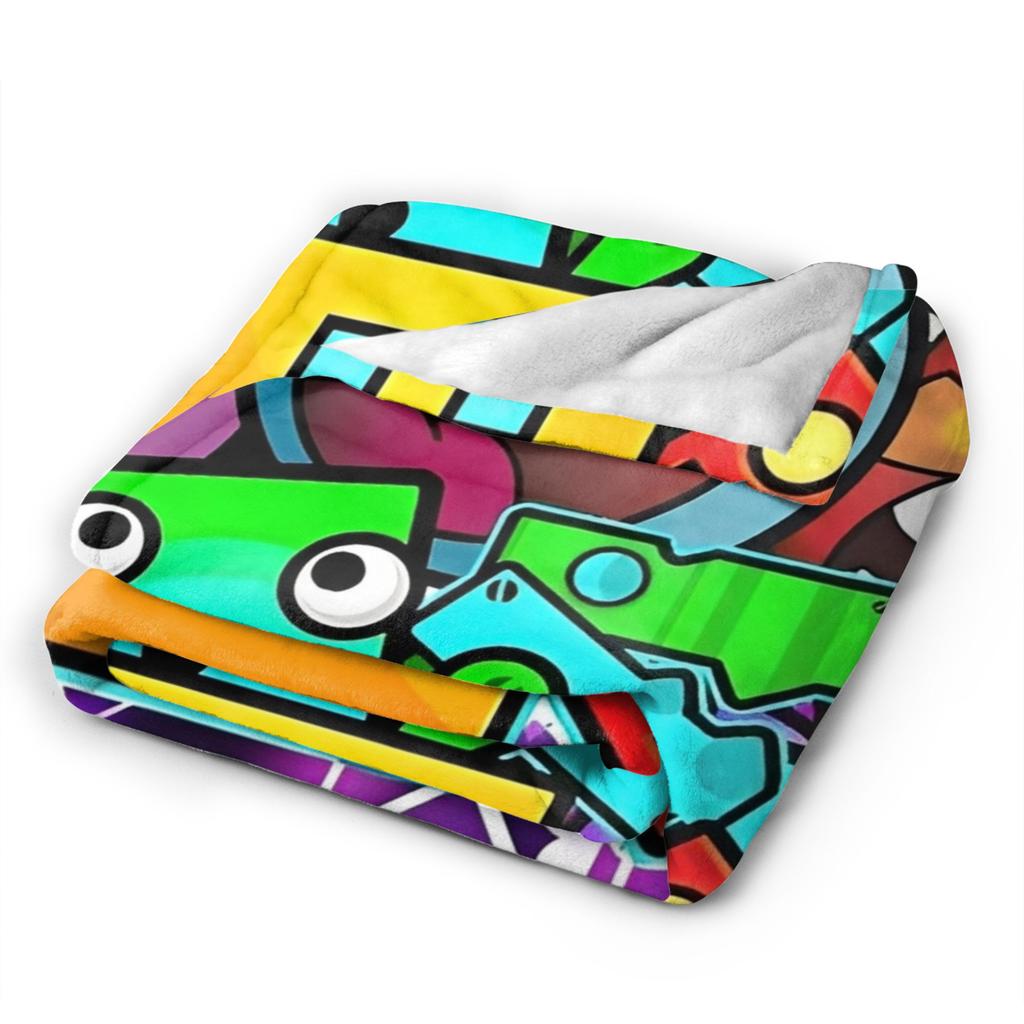 Geometry Gaming Dashed Flannel Blanket Soft Warm Throw Blanket for Living Room Travel Office Novelty Bedspread Sofa Bed Cover