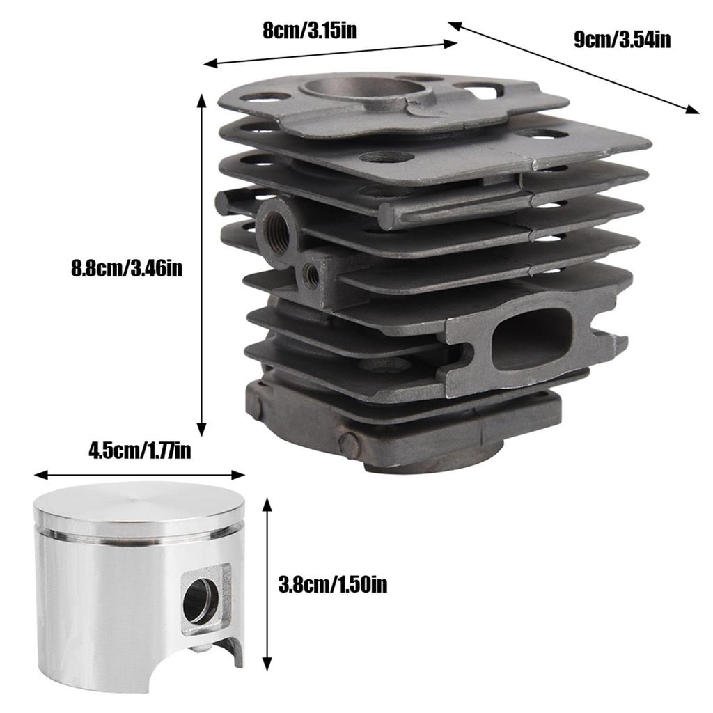 Piston cilindru 46 mm cu kit garnituri pentru motor Husqvarna 50, 51, 55 Rancher Nikasil