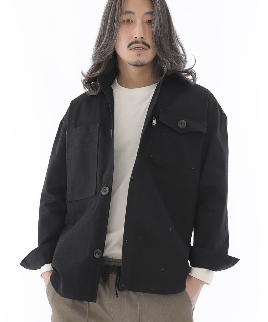 Saintcrew Two-Layer Bartack Pocket Button Shirt Jacket 2L-401Sj Black