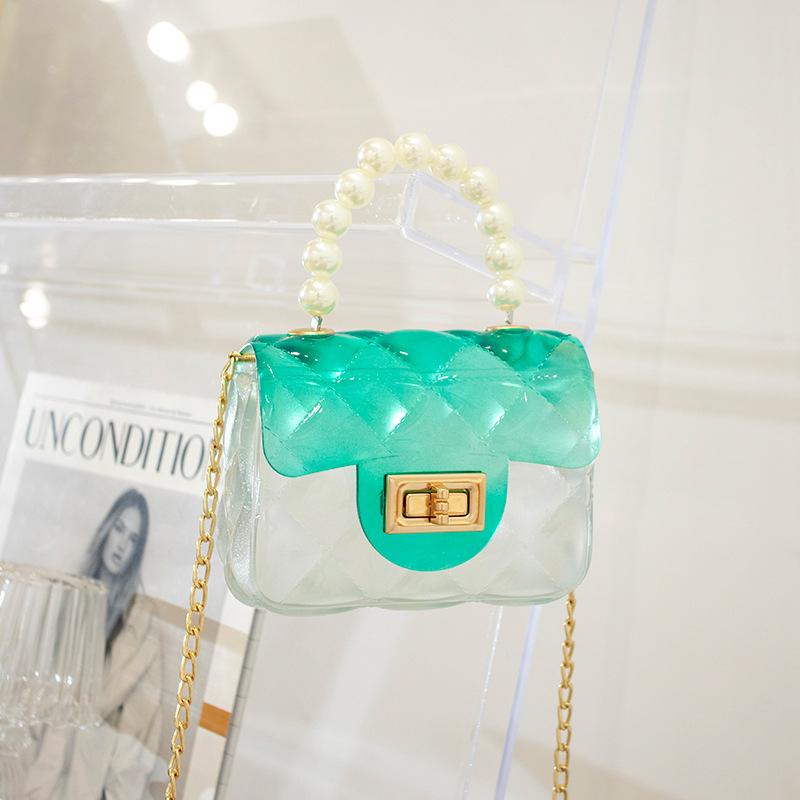 Cozy Up Transparent Jelly Bag Pearl Women's Handbag Candy Color Crossbody Bag
