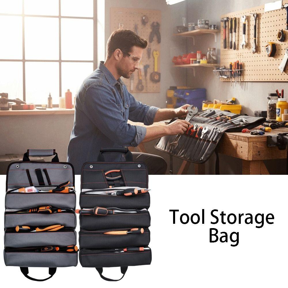 Multi-function Tool Storage Bag Thickened Tool Organizer Roll Up Tool Bag  Portable Organization