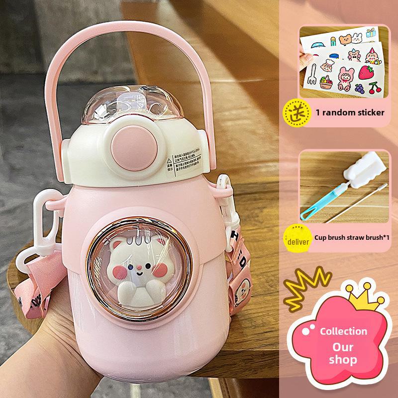 

Термос с рисунком большой емкости: Детская большая кружка для воды с трубочкой из нержавеющей стали 316 – высококачественный, портативный дизайн для студентов 700ML