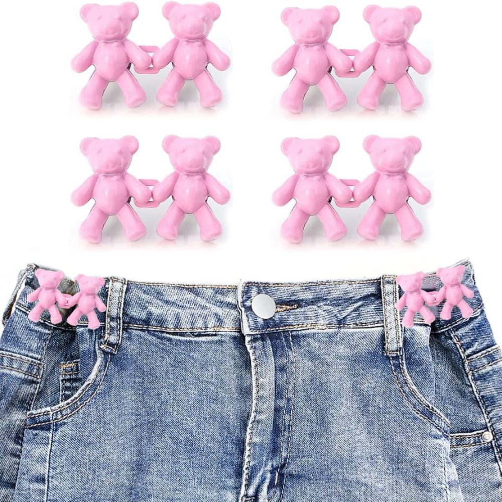 8pcs Fashion Bear Detachable Tighten Waist Button Pin Adjustable Waist Buckle Extender Pin for Skirt Pant