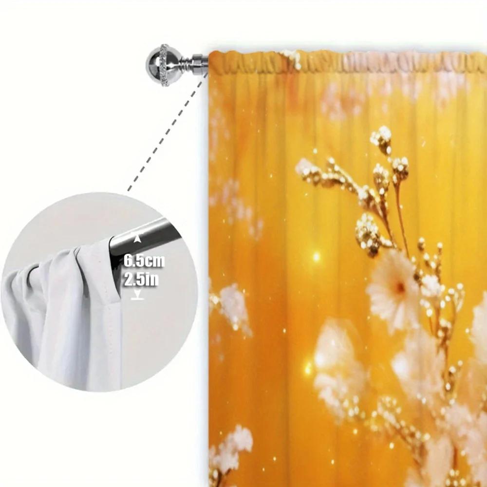 2 szt. Luksusowy Styl Zasłona z Nadrukiem Pawia do Dekoracji Domu - Kieszeń na Karnisz Obróbka Okna do Sypialni, Biura, Kuchni, Salonu