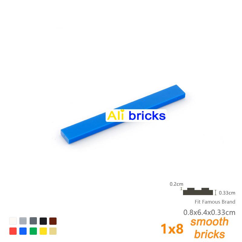 25pcs 4162 Bricks 1x8 Building Tile Construct Smooth Blocks Assembling Bulk Parts Model Kit Base MOC DIY Accessories